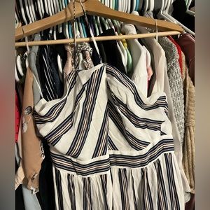 White striped midi dress